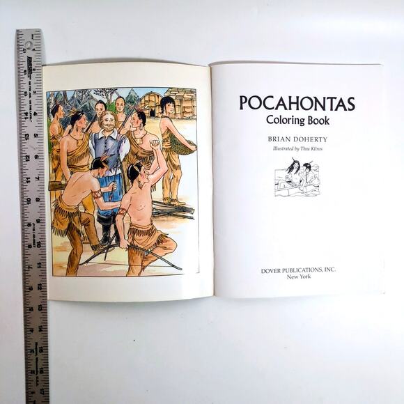 Pocahontas Coloring Book Dover Brian Doherty VTG 1994 New Unused Uncolored - Picture 3 of 7